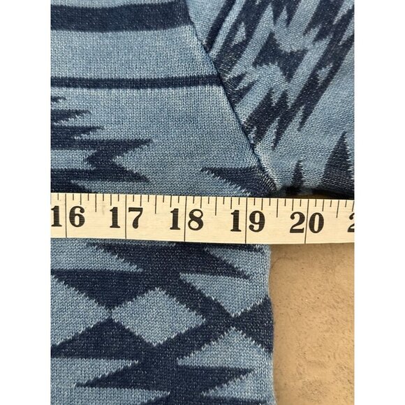 AZUL by Moussy Aztec Knit T-Shirt Sweater Blue Red Geometric Size XL - Picture 8 of 10